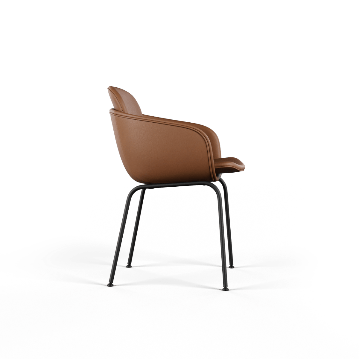 Chair no. One S2 in Terra Black with leather upholstery and powder - coated steel frame. | Chair no. One S2 - Terra Safari | SACKit