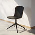 Schwarzer Chair no. One S1 Esszimmerstuhl mit drehbarem Aluminiumfuß und Lederpolsterung | Chair no. One S1 Black Swivel - Terra Black Ohne Rückholfunktion | SACKit