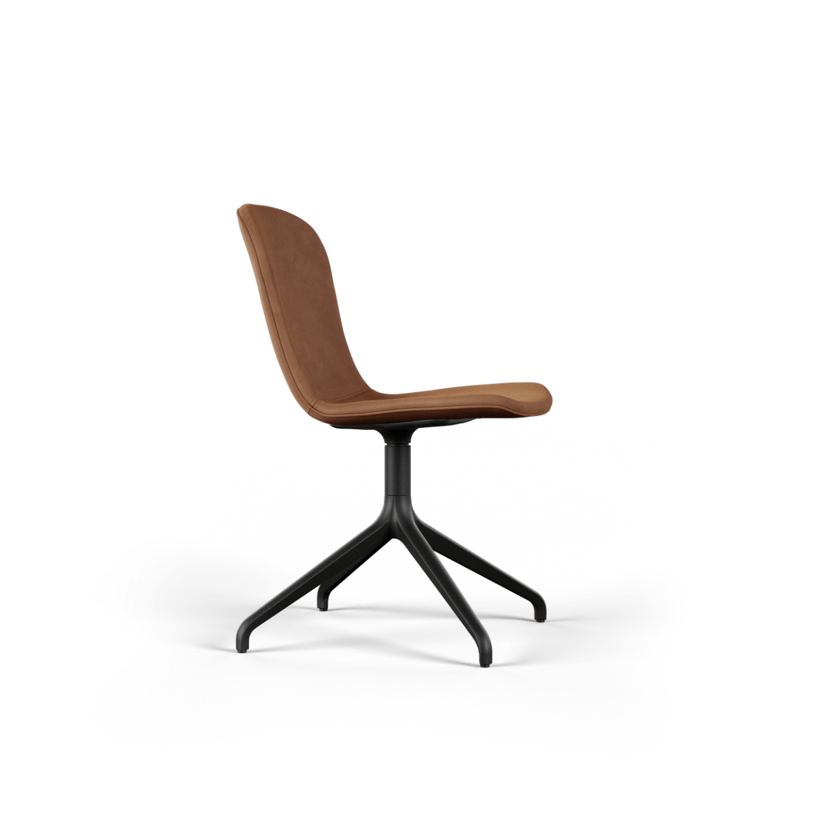 Chair no. One S1 Esszimmerstuhl mit drehbarem Aluminiumfuß in Luna Sandstone Farbe | Chair no. One S1 Black Swivel - Luna Walnut Mit Rückholfunktion | SACKit