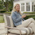 Mollis Lounge Chair in Renesse Taupe mit pulverbeschichtetem Aluminiumrahmen und Eco - Textil für den Außenbereich | Mollis Lounge Chair - Renesse Taupe | SACKit