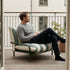 Mollis Lounge Chair in Renesse Olive mit pulverbeschichtetem Aluminiumrahmen und Eco - Textil, Outdoor - Sessel. | Mollis Lounge Chair - Renesse Olive | SACKit
