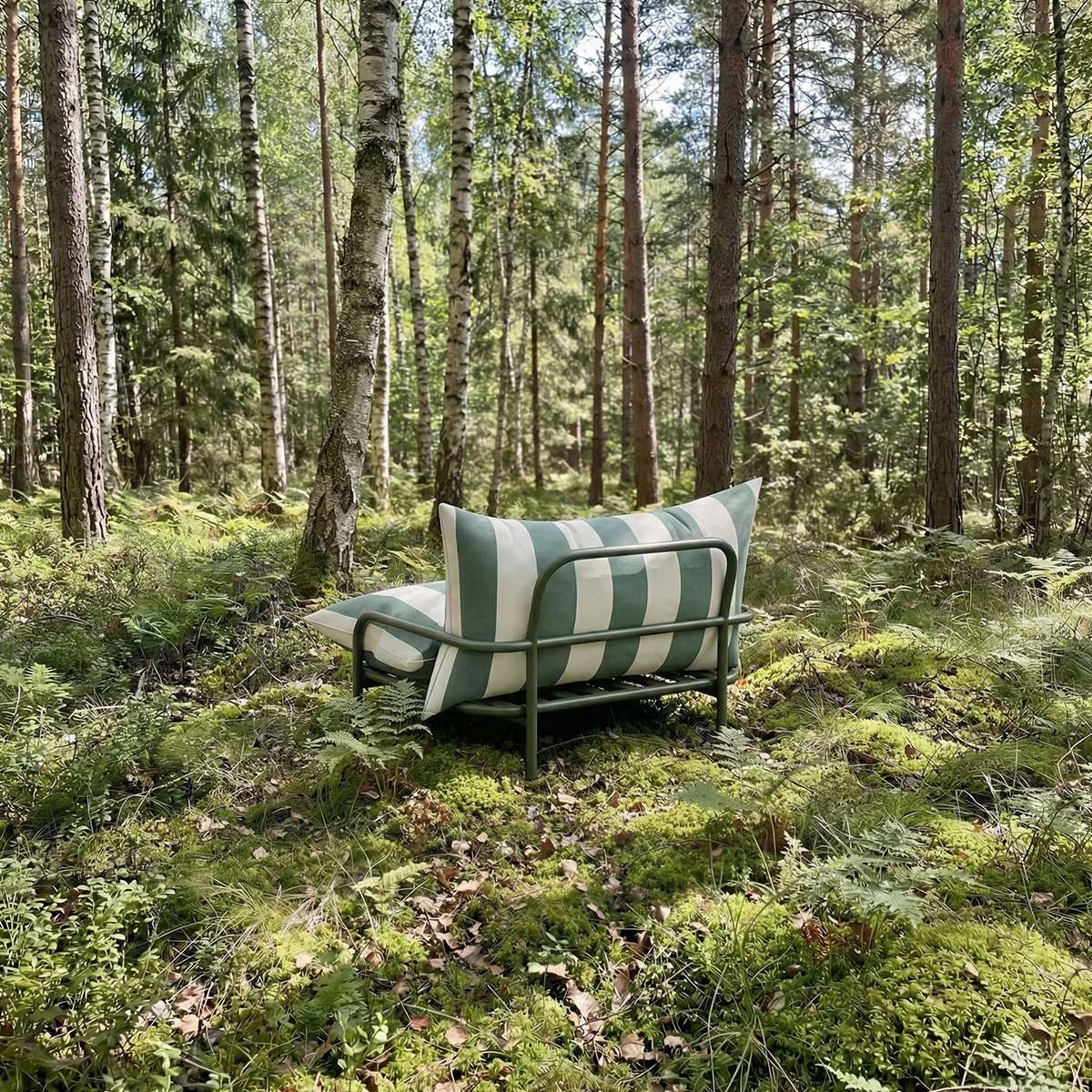 Mollis Lounge Chair in Renesse Olive mit pulverbeschichtetem Aluminiumrahmen und Eco - Textil, Outdoor - Sessel. | Mollis Lounge Chair - Renesse Olive | SACKit