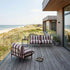 Mollis Lounge Sofa 2 - Sitzer in Renesse Chestnut mit pulverbeschichtetem Aluminiumrahmen, Outdoor - Design. | Mollis Lounge Sofa 2 Seater - Renesse Chestnut | SACKit