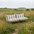 Mollis Lounge Sofa 2 - Sitzer in Renesse Taupe mit pulverbeschichtetem Aluminiumrahmen und Eco - Textil für den Außenbereich | Mollis Lounge Sofa 2 Seater - Renesse Taupe | SACKit