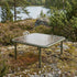 Mollis Coffee Table in olivefarbenem pulverbeschichtetem Aluminium mit getöntem Glas, quadratisch, 90x90 cm. | Mollis Coffee Table - Olive | SACKit