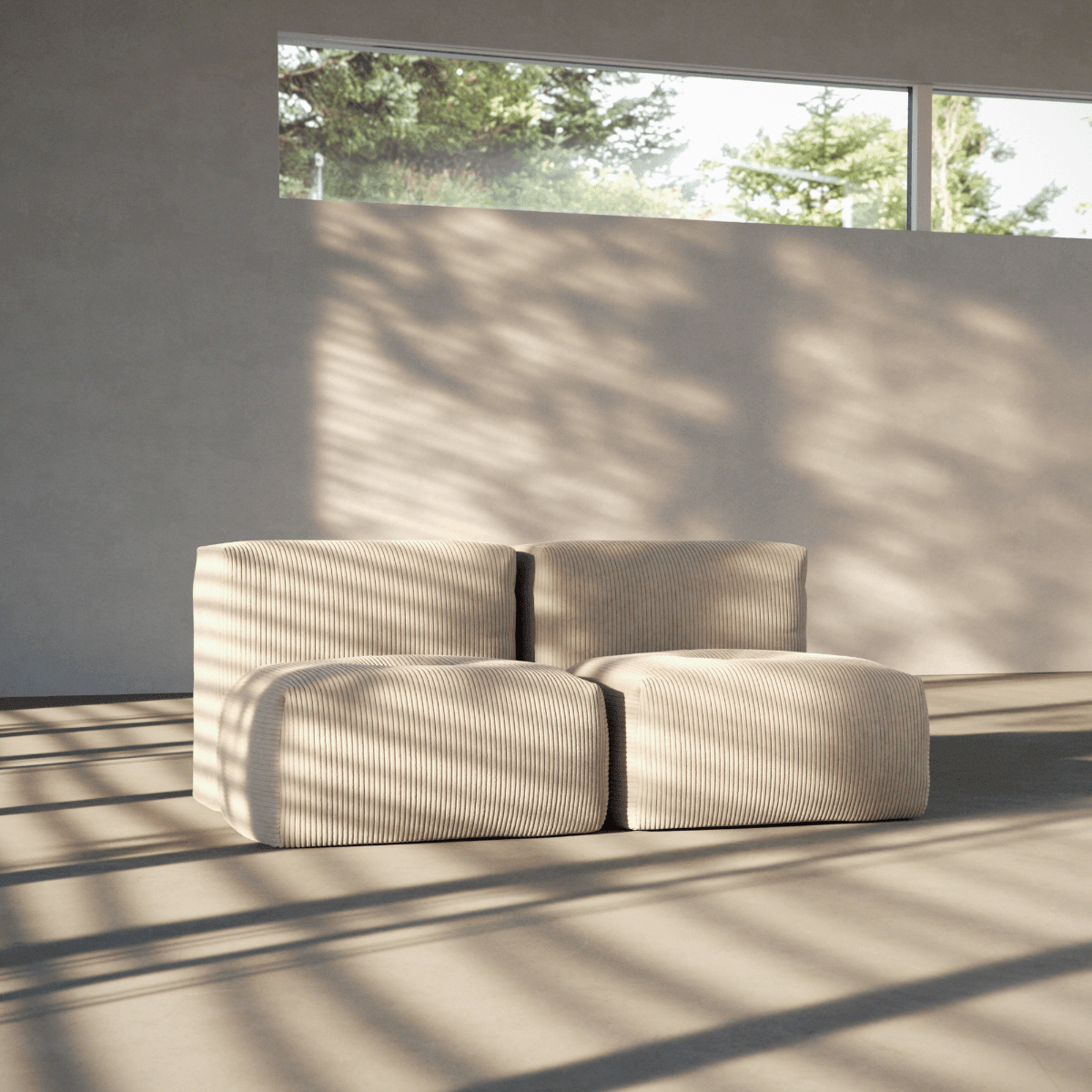 Soft Sofa Indoor 2 - Sitzer in Teddy Beige mit weichem, bonellosem Design und abnehmbarem Bezug. | Soft Sofa Indoor - 2 Seater - Corduroy Beige | SACKit
