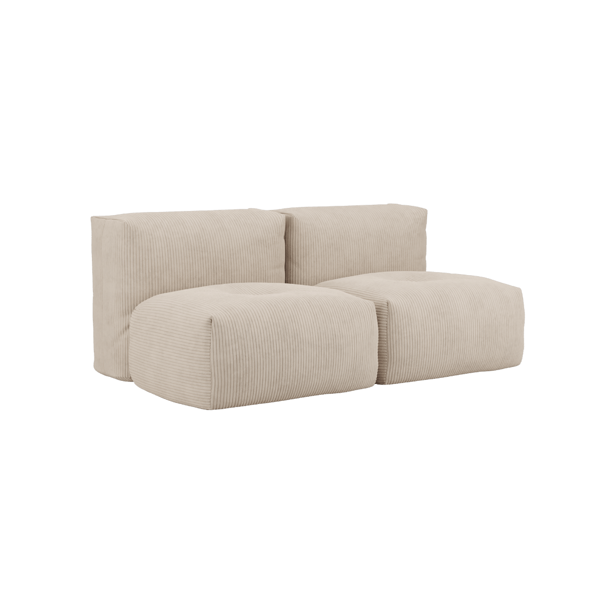 Soft Sofa Indoor 2 - Sitzer in Corduroy Beige mit weicher Polsterung und ohne Gestell. | Soft Sofa Indoor - 2 Seater - Corduroy Beige | SACKit