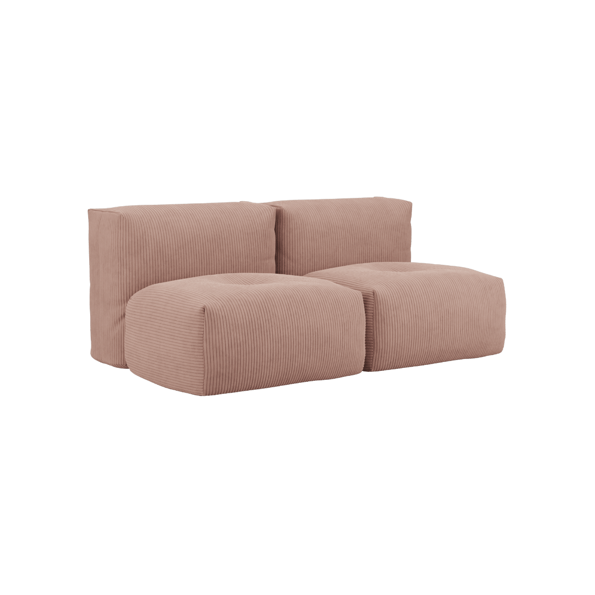Soft Sofa Indoor 2 - Sitzer in Corduroy Rose mit weichem, modularem Design und abnehmbarem Bezug | Soft Sofa Indoor - 2 Seater - Corduroy Rose | SACKit