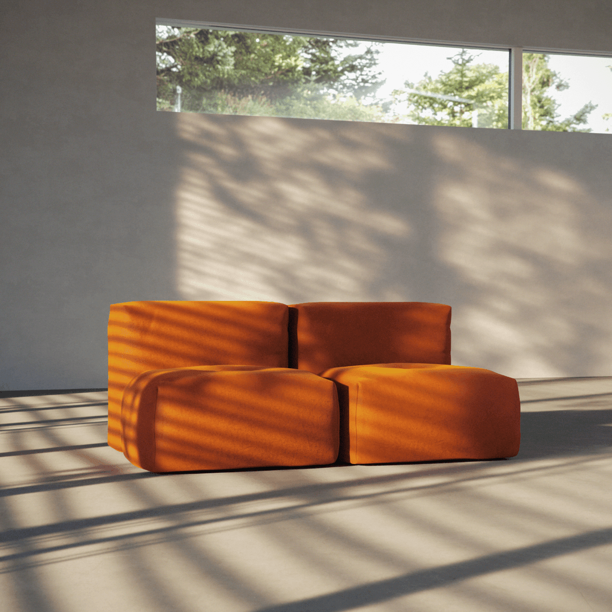 Soft Sofa Indoor - 2 Seater | Soft Sofa Indoor - 2 Seater - Orange Jaquard | SACKit