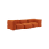 Soft Sofa Indoor 3 - Sitzer in orangefarbenem Jaquardstoff ohne Hocker, modernes flexibles Design | Soft Sofa Indoor - 3 Seater - Orange Jaquard Ohne Hocker | SACKit