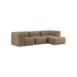 Soft Sofa Indoor 3 - Sitzer mit Hocker in braunem Teddy - Stoff, weiche, modulare Couch ohne Gestell. | Soft Sofa Indoor - 3 Seater - Teddy Brown Mit Hocker | SACKit
