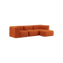 Soft Sofa Indoor 3 - Sitzer in orange Jaquard mit Hocker, weiches, modulares Design ohne Gestell | Soft Sofa Indoor - 3 Seater - Orange Jaquard Mit Hocker | SACKit