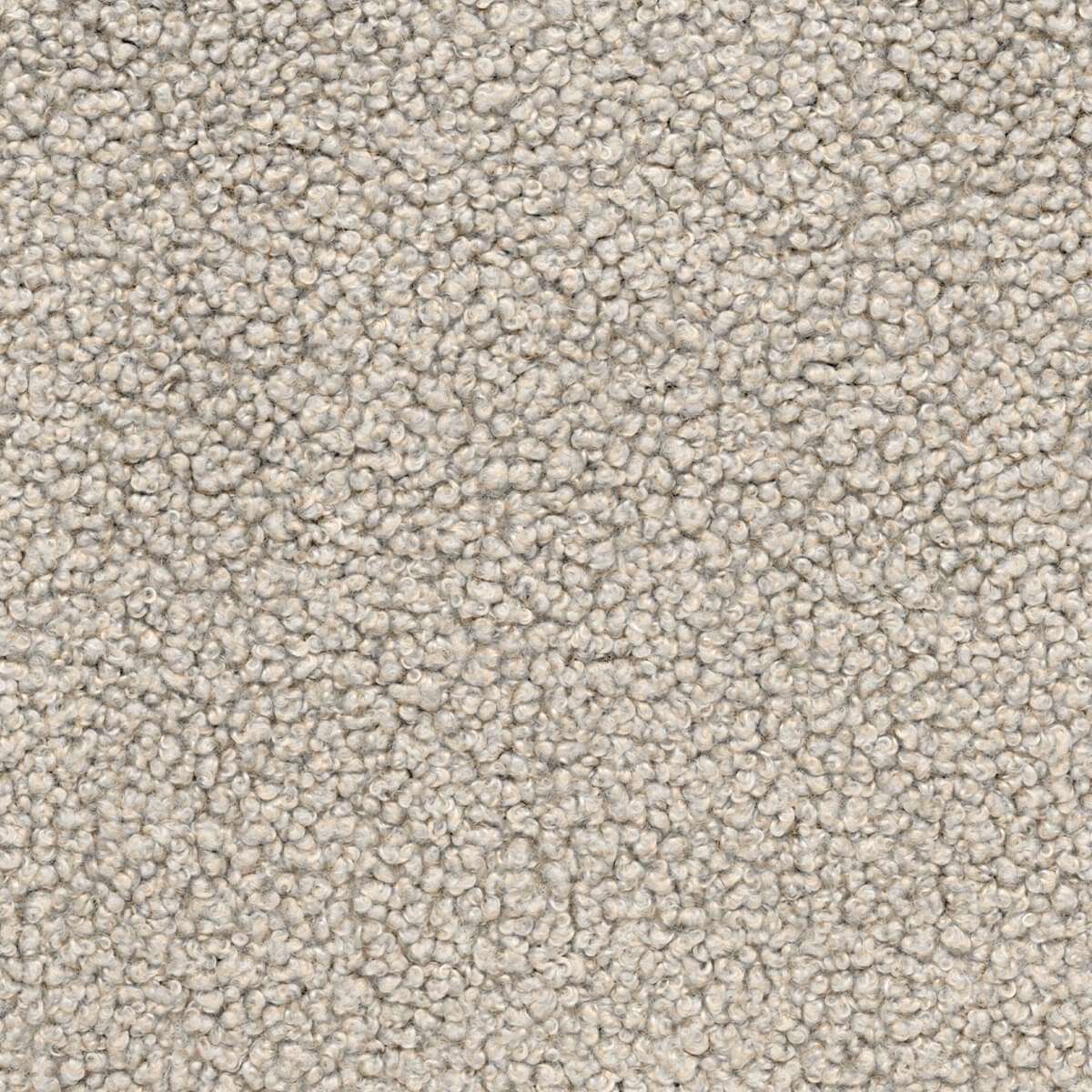 Nahaufnahme des hellbeigen Bouclé Stoffes mit weich strukturierter Oberfläche für das Soft Sofa Indoor von sackit