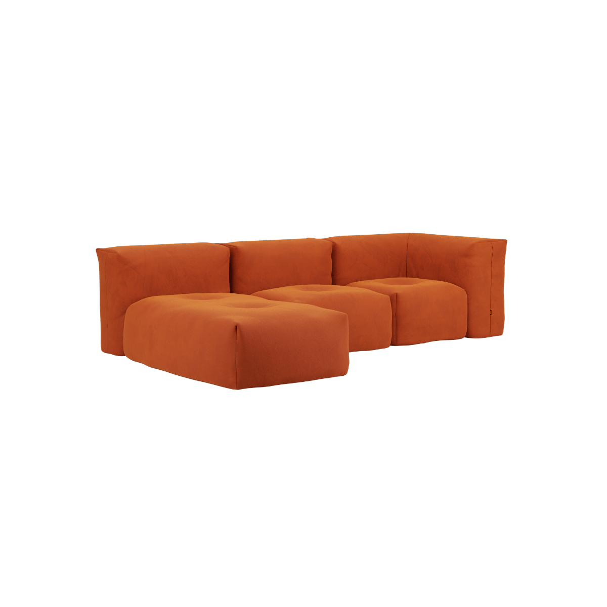 Soft Sofa Indoor - 3 Seater w/ Lounger | Soft Sofa Indoor - 3 Seater w/ Lounger - Orange Jaquard | SACKit