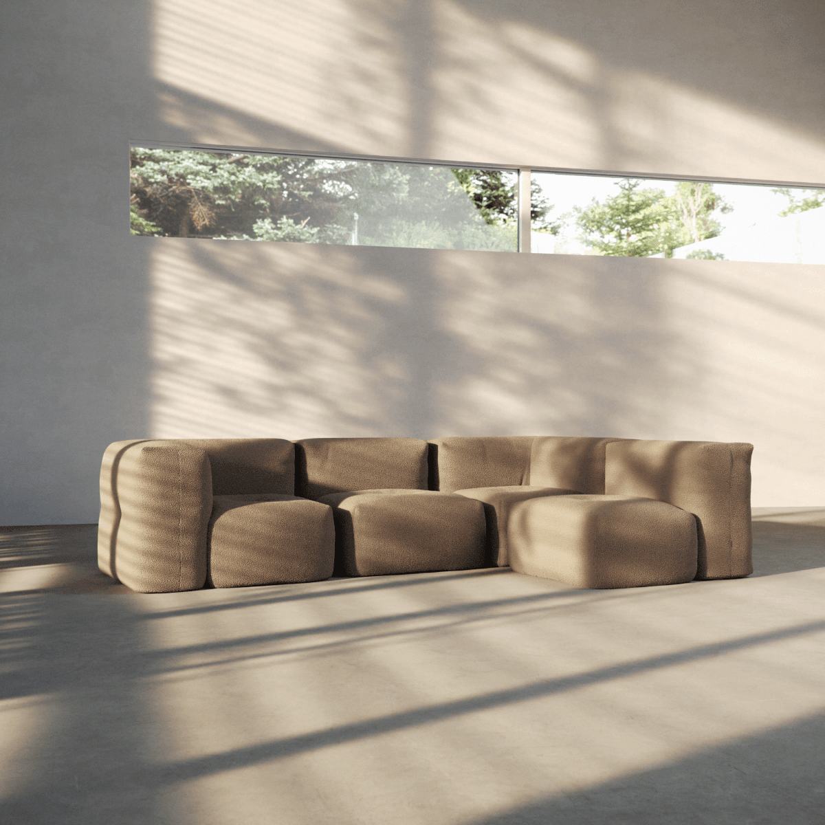 Soft Sofa Indoor - 4 Seater Corner Sofa | Soft Sofa Indoor - 4 Seater Corner Sofa - Teddy Brown | SACKit