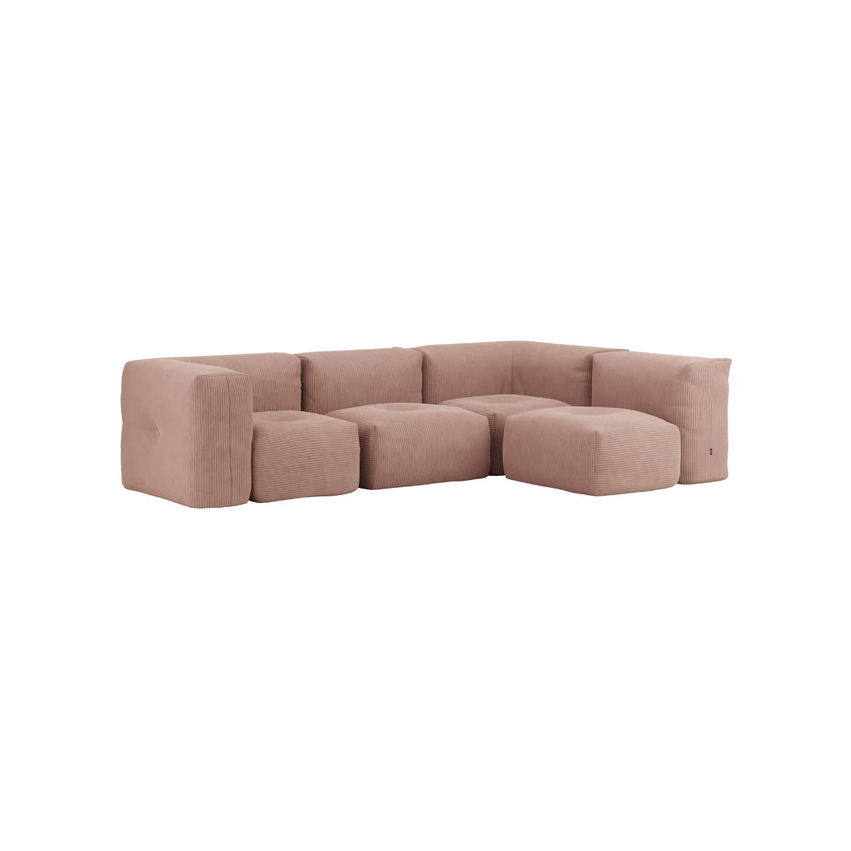 Soft Sofa Indoor 4 - Sitzer Ecksofa mit Corduroy Rose Bezug, weiche Polsterung, modernes Design | Soft Sofa Indoor - 4 Seater Corner Sofa - Corduroy Rose | SACKit