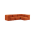 Soft Sofa Indoor 4 - Sitzer Ecksofa mit orangefarbenem Jaquard - Bezug und weicher Polsterung | Soft Sofa Indoor - 4 Seater Corner Sofa - Orange Jaquard | SACKit