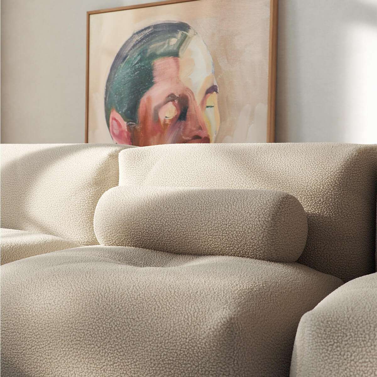 Soft Sofa Indoor 5 - Sitzer Ecksofa in Corduroy Beige mit weicher Polsterung und modularer Form | Soft Sofa Indoor - 5 Seater Corner Sofa - Teddy Beige | SACKit