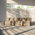 Soft Sofa Indoor - 3 Seater Open | Soft Sofa Indoor - 3 Seater Open - Teddy Brown Ohne Hocker | SACKit
