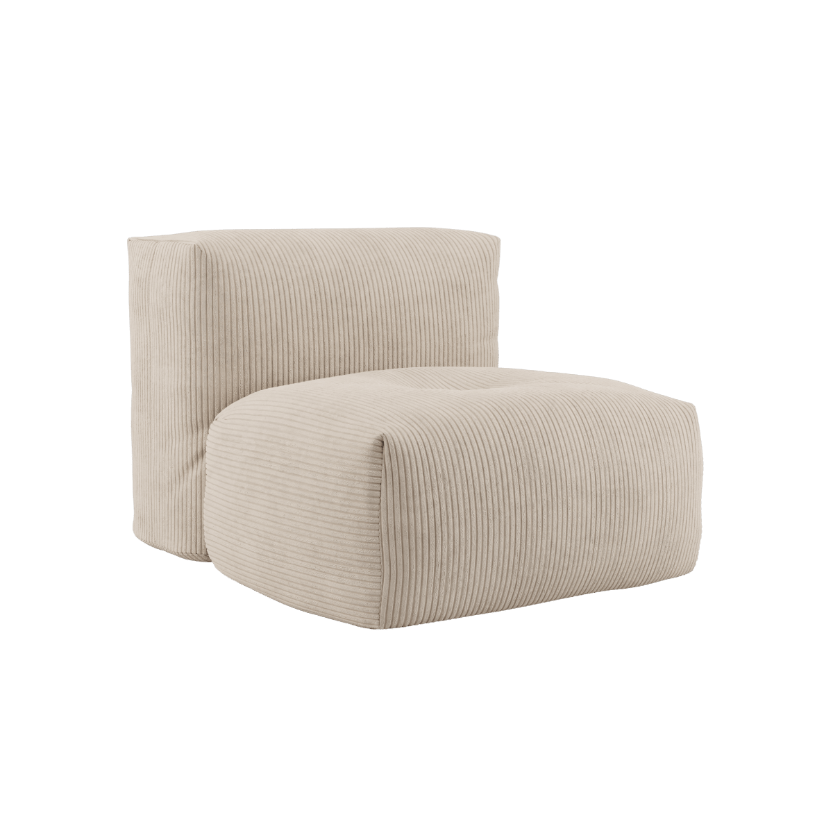 Soft Sofa Indoor Sitzmodul in Corduroy Beige mit weichem, gepolstertem Design ohne Gestell. | Soft Sofa Indoor - Seat - Corduroy Beige | SACKit