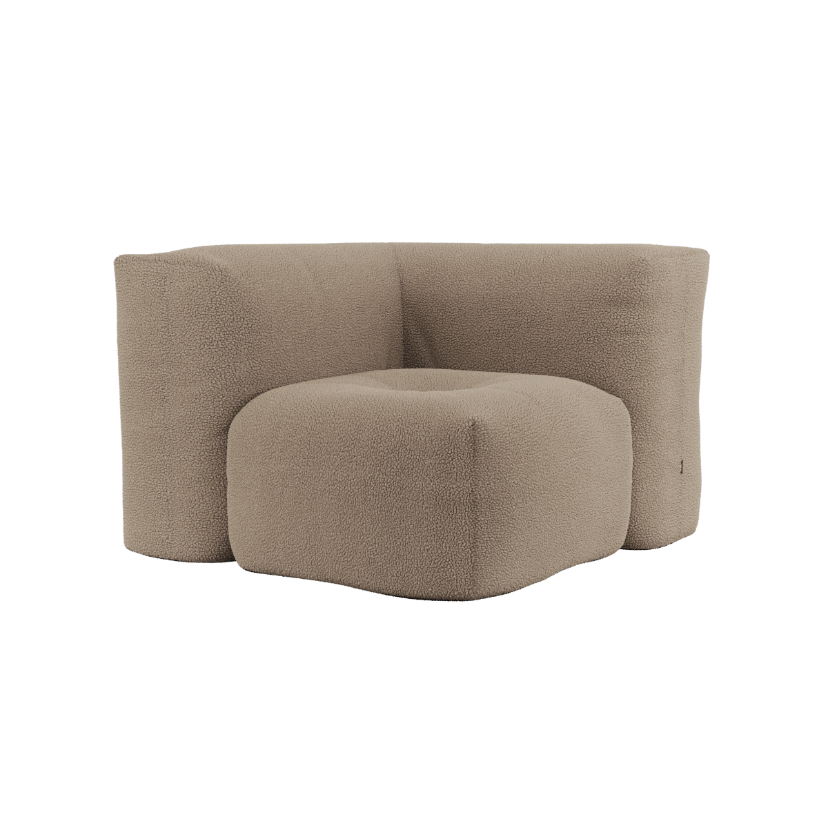 Soft Sofa Indoor Corner Sofa in weichem Teddy Beige Stoff ohne Gestell, modulare Form. | Soft Sofa Indoor - Corner - Corduroy Rose | SACKit