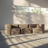 Soft Sofa Indoor Corner in weichem Teddy Beige Stoff ohne Gestell, modulare Form, gemütlich und flexibel. | Soft Sofa Indoor - Corner - Corduroy Rose | SACKit