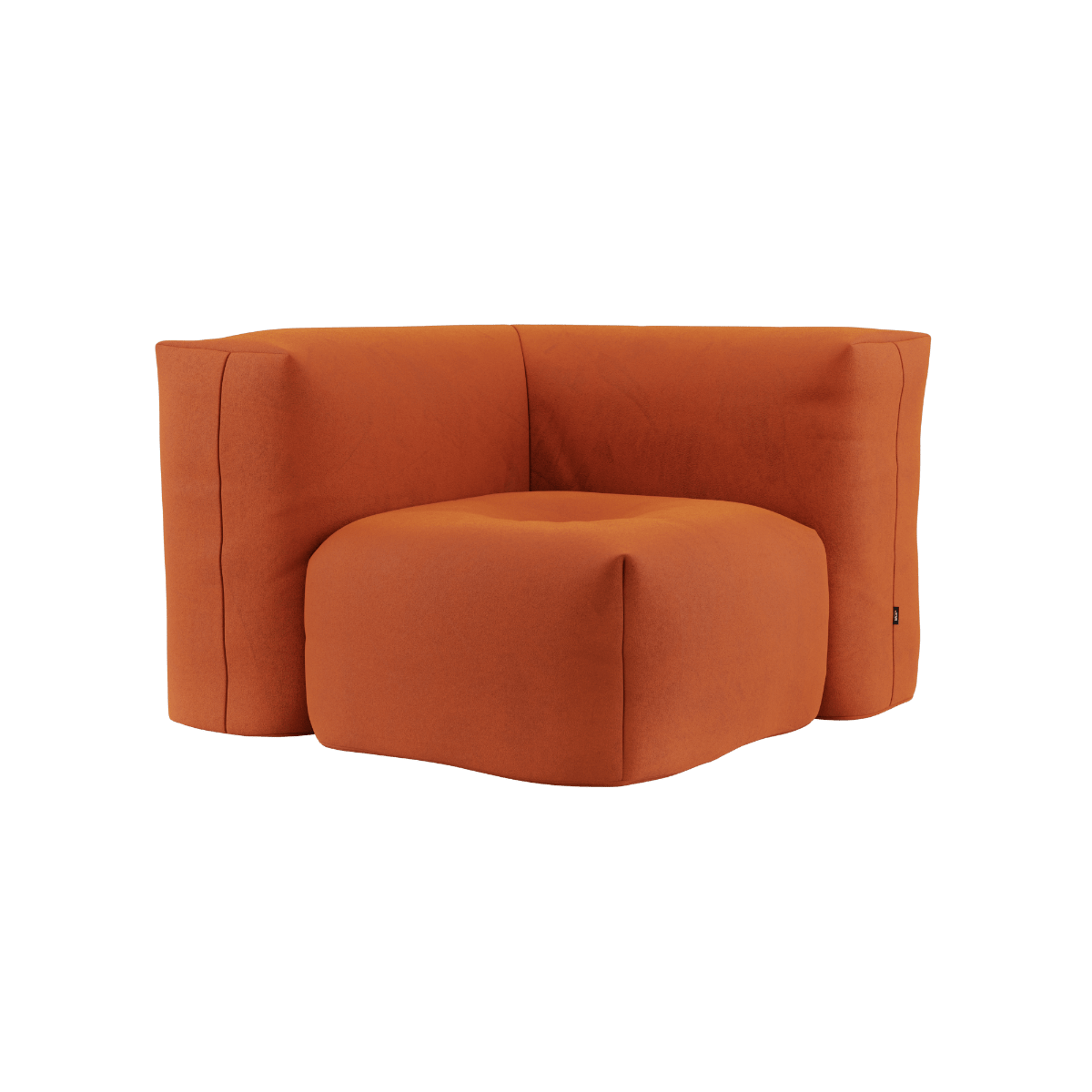 Soft Sofa Indoor Corner in orangefarbenem Jaquardstoff, weiche modulare Sofaecke ohne Gestell | Soft Sofa Indoor - Corner - Teddy Beige | SACKit
