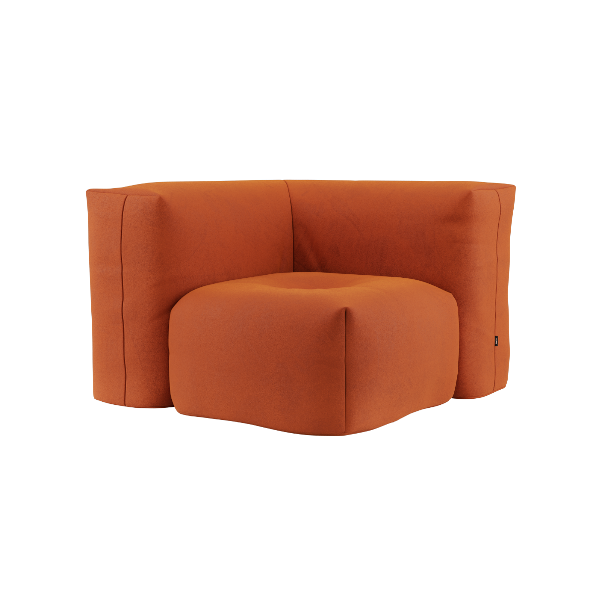 Soft Sofa Indoor Corner in orangefarbenem Jaquardstoff, weiche modulare Sofaecke ohne Gestell | Soft Sofa Indoor - Corner - Teddy Beige | SACKit