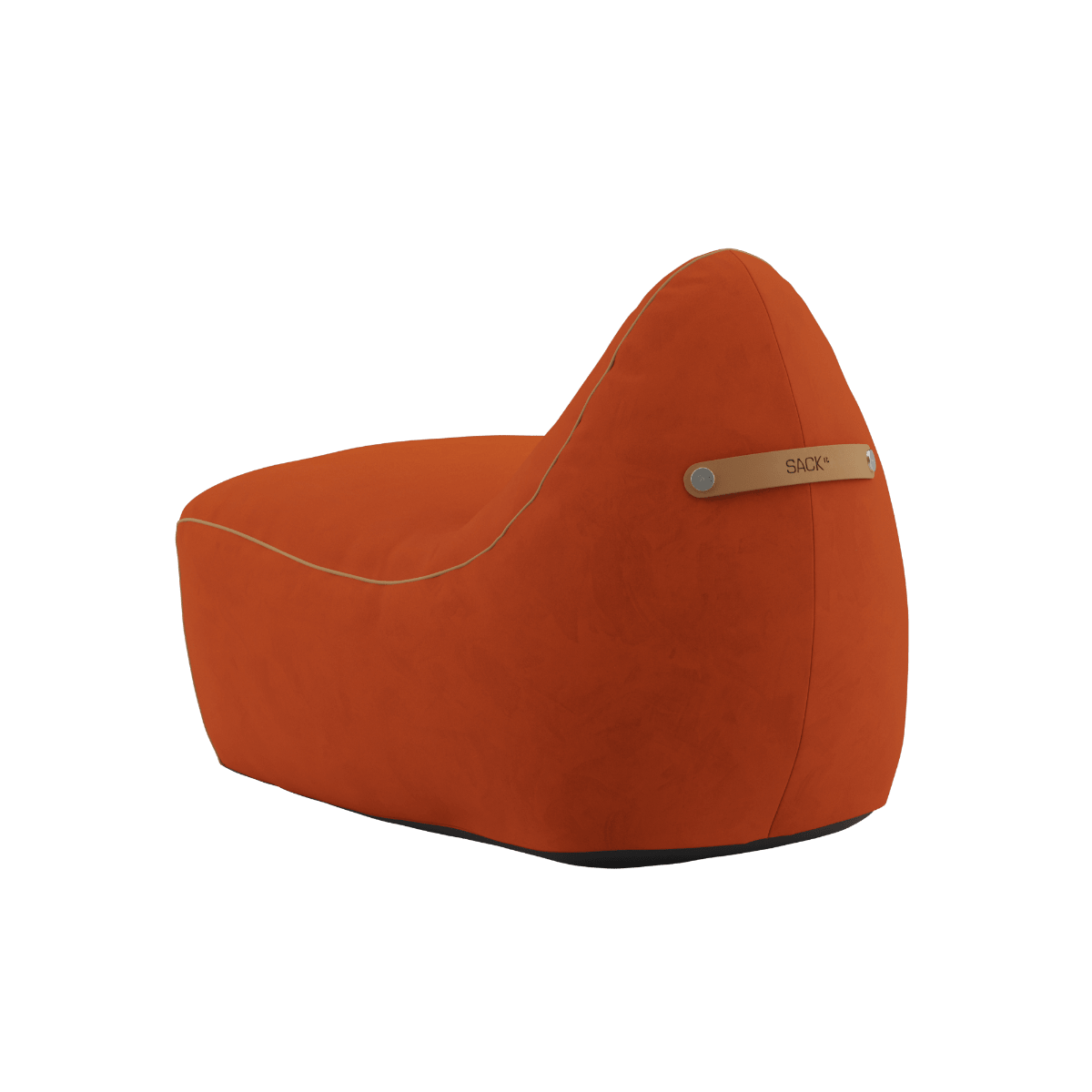 Runder SACKit Chair Indoor in Orange Jaquard mit weicher Kaltschaumfüllung und Griff aus PU - Leder | SACKit Chair Indoor - Orange Jaquard | SACKit