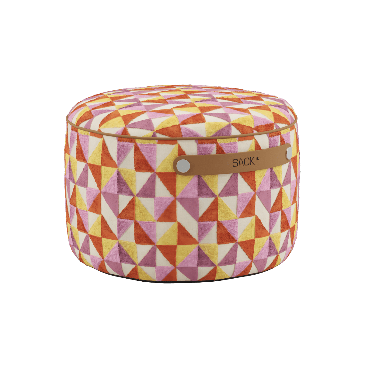 Runder SACKit Pouf Indoor in Levanka Stoff mit Kaltschaumfüllung und rutschfesten Punkten unten | SACKit Pouf Indoor - Levanka | SACKit