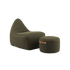 SACKit Chair & Pouf Indoor in Cosmo Olive Textil, Lounge - Sitzsack und runder Pouf mit weicher Polsterung. | SACKit Chair & Pouf Indoor - Cosmo Olive | SACKit