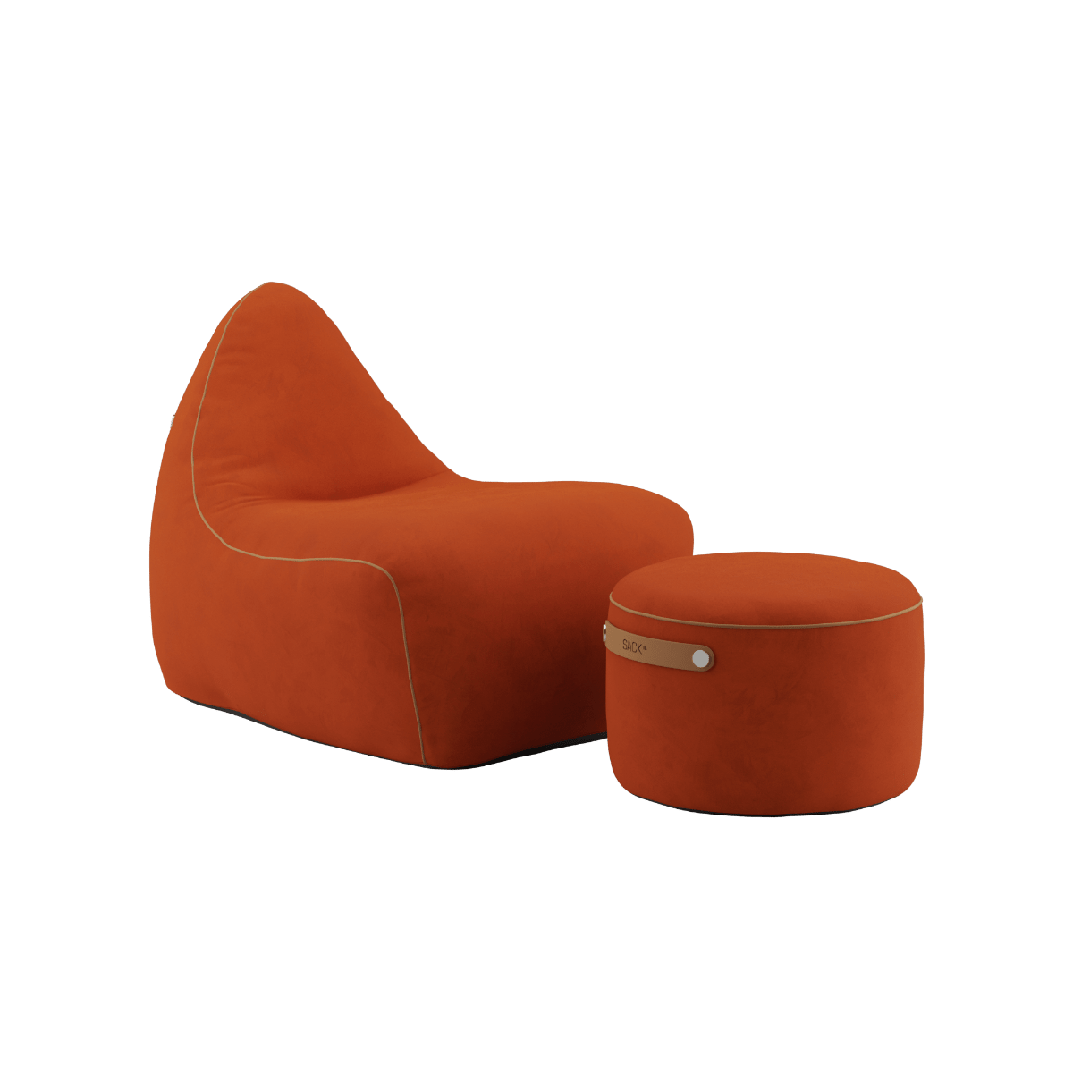 SACKit Chair & Pouf Indoor in orange Jaquard Stoff mit weicher Polsterung und rutschfestem Boden | SACKit Chair & Pouf Indoor - Orange Jaquard | SACKit