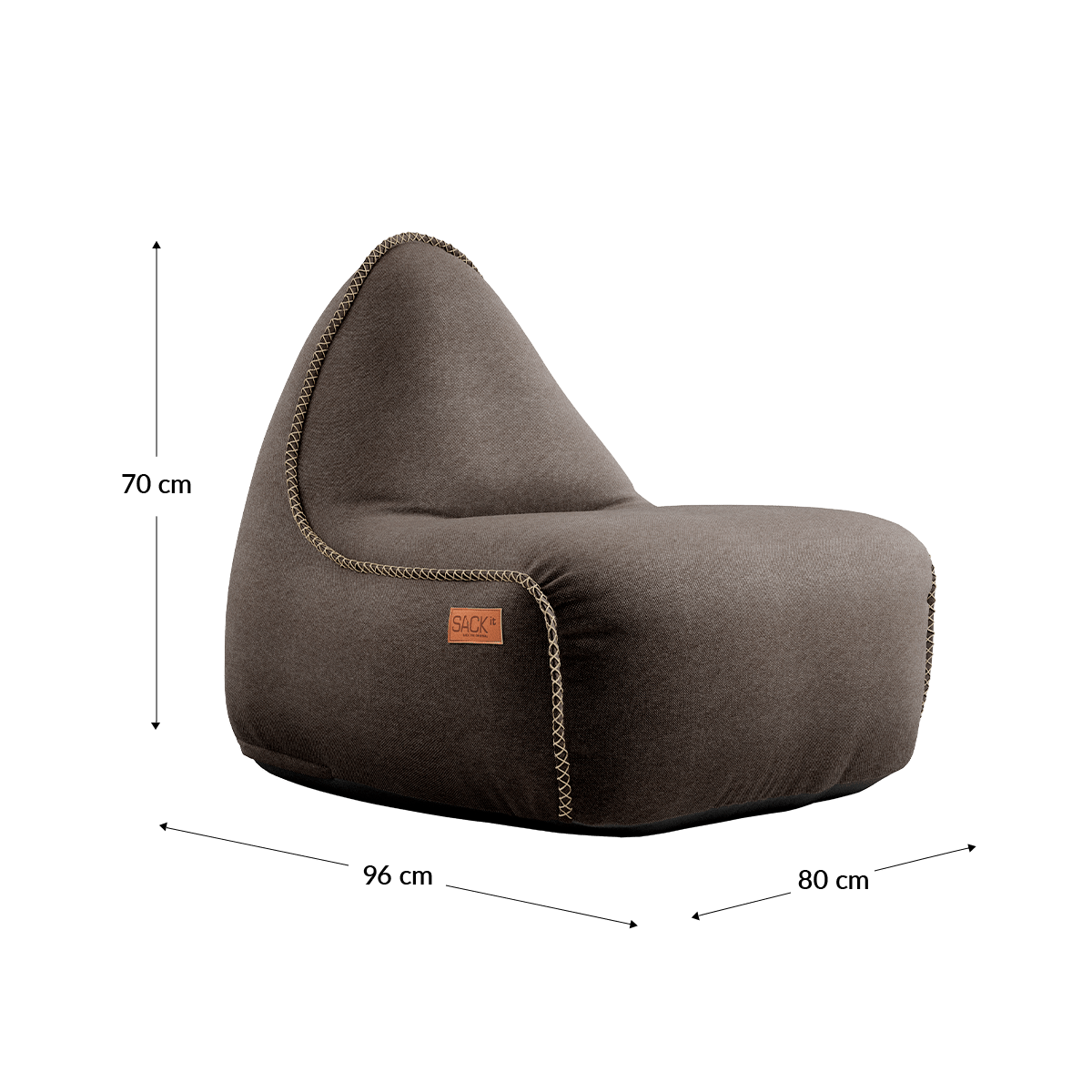 Canvas Lounge Chair und Pouf in petrolfarbenem Canvas mit weicher Polsterung und handgenähten Stichen | Canvas Lounge Chair & Pouf - Canvas Brown | SACKit