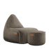 Brauner Cobana Lounge Chair und Pouf aus Olefin - Fasermischung mit handgenähten Nähten. | Cobana Lounge Chair & Pouf - Cobana Brown | SACKit