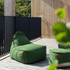 Cobana Lounge Chair und Pouf in Cobana Grey mit weichem, formstabilem Bezug und handgenähten Nähten. | Cobana Lounge Chair & Pouf - Cobana Green | SACKit