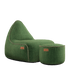 Grüner Cobana Lounge Chair mit passendem Pouf aus Olefin - Fasermischung, modern und gemütlich. | Cobana Lounge Chair & Pouf - Cobana Green | SACKit
