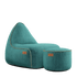 Cobana Lounge Chair und Pouf in petrol melange, weicher Sitzsack mit Rückenlehne und passendem Hocker | Cobana Lounge Chair & Pouf - Cobana Petrol Melange | SACKit