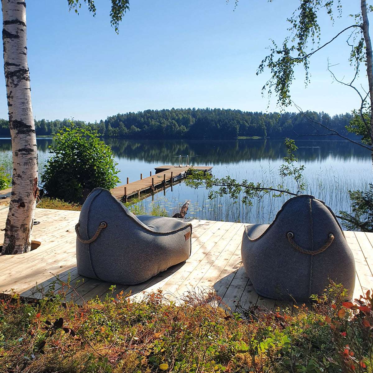 Cobana Lounge Chair und Pouf in Cobana Grey, moderner Loungesessel mit passendem Hocker, Outdoor geeignet. | Cobana Lounge Chair & Pouf - Cobana Grey | SACKit