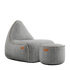 Cobana Lounge Chair und Pouf in hellem Grau aus Olefin - Fasermischung, mit Rückenlehne und runden Formen. | Cobana Lounge Chair & Pouf - Cobana Grey | SACKit