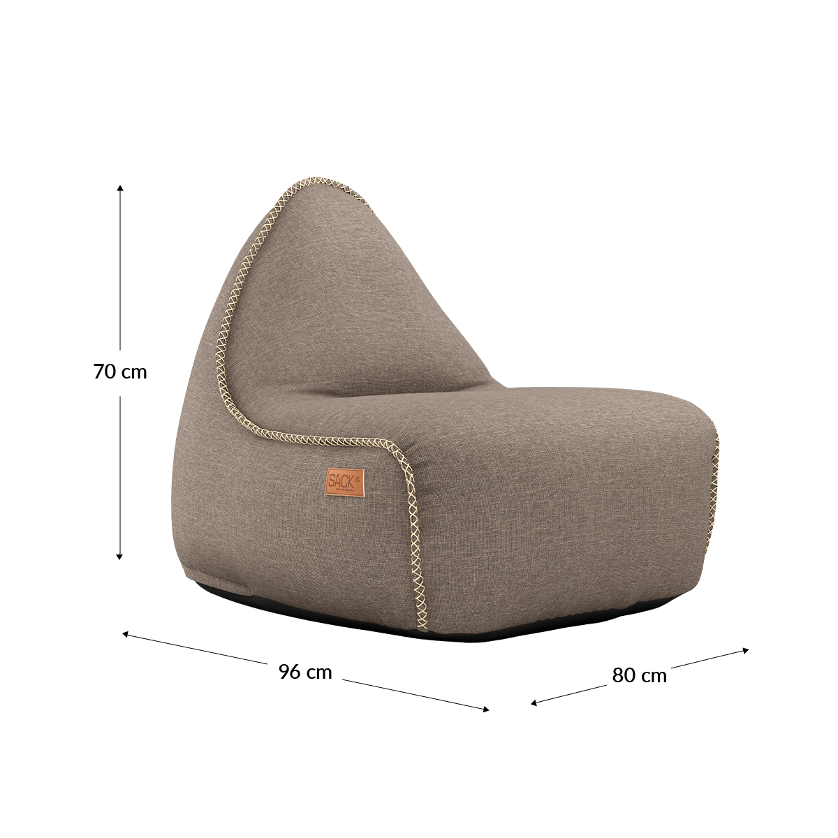 Cobana Lounge Chair und Pouf in Cobana Grey aus weichem, formstabilem Material mit Rückenlehne. | Cobana Lounge Chair & Pouf - Cobana Taupe | SACKit