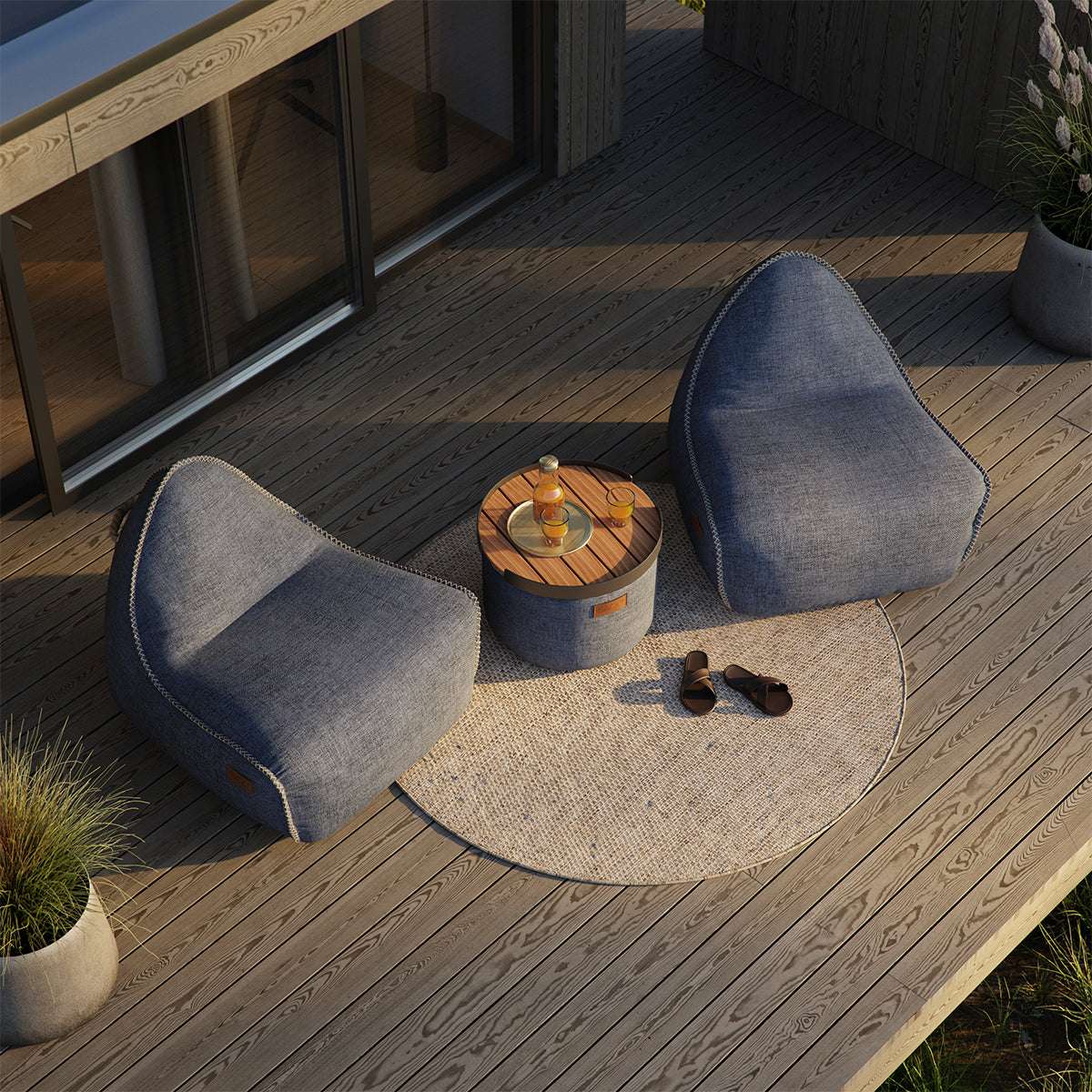 Cobana Lounge Chair & Pouf