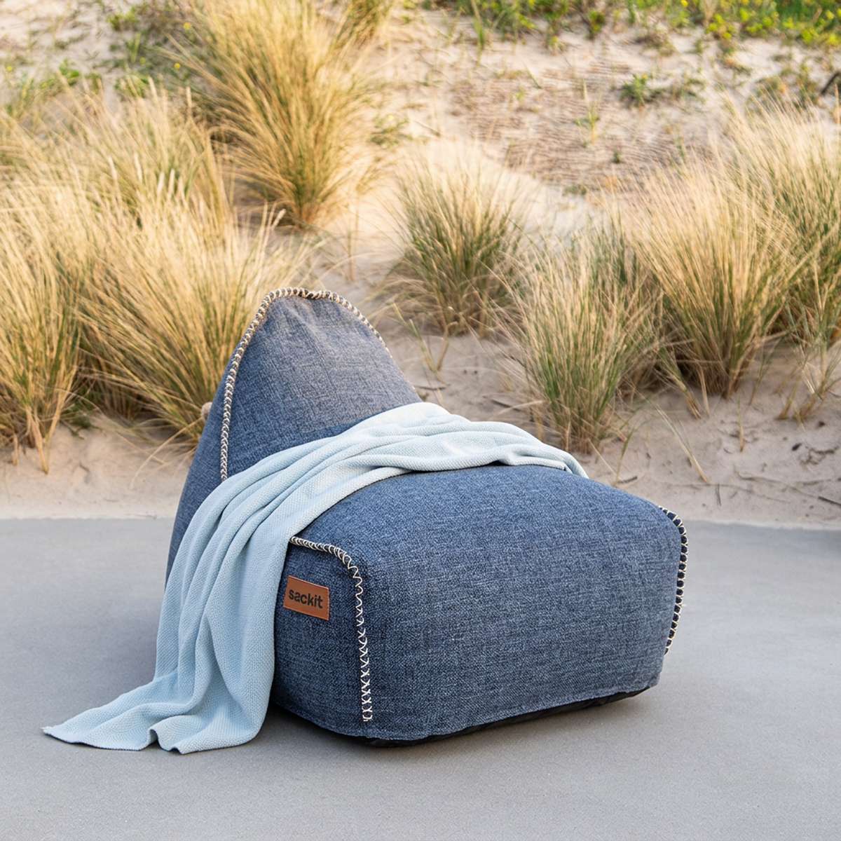 Cobana Lounge Chair & Pouf | Cobana Lounge Chair & Pouf - Kirra Indigo | SACKit