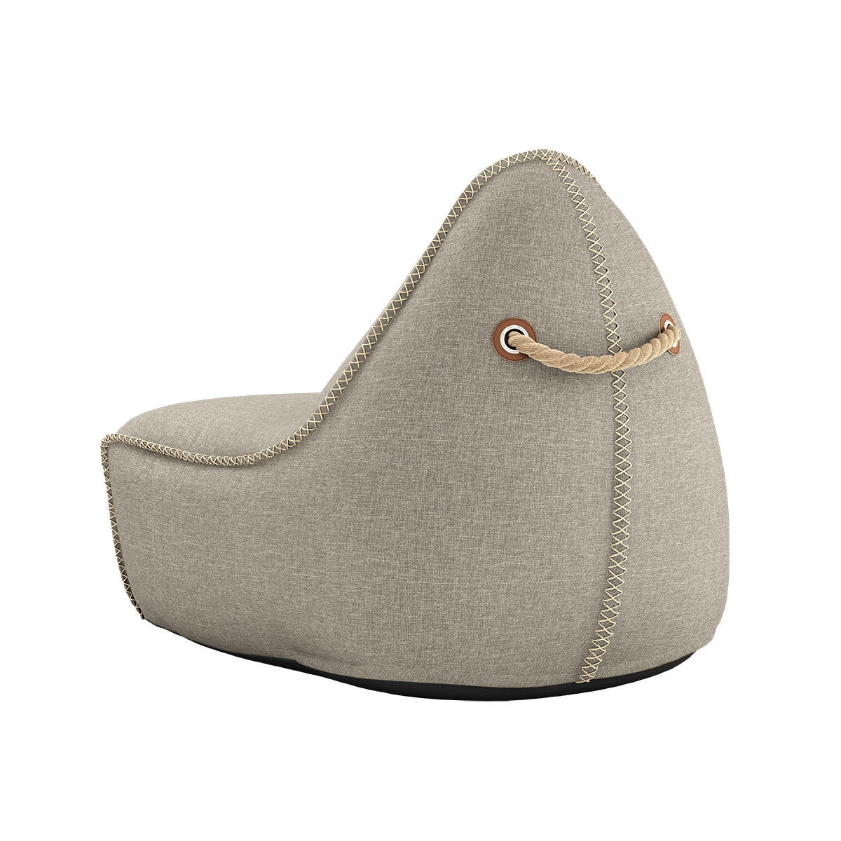 Cobana Lounge Chair und Pouf in Cobana Grey aus Olefin - Fasermischung, formstabil und wasserabweisend | Cobana Lounge Chair & Pouf - Kirra Sand | SACKit