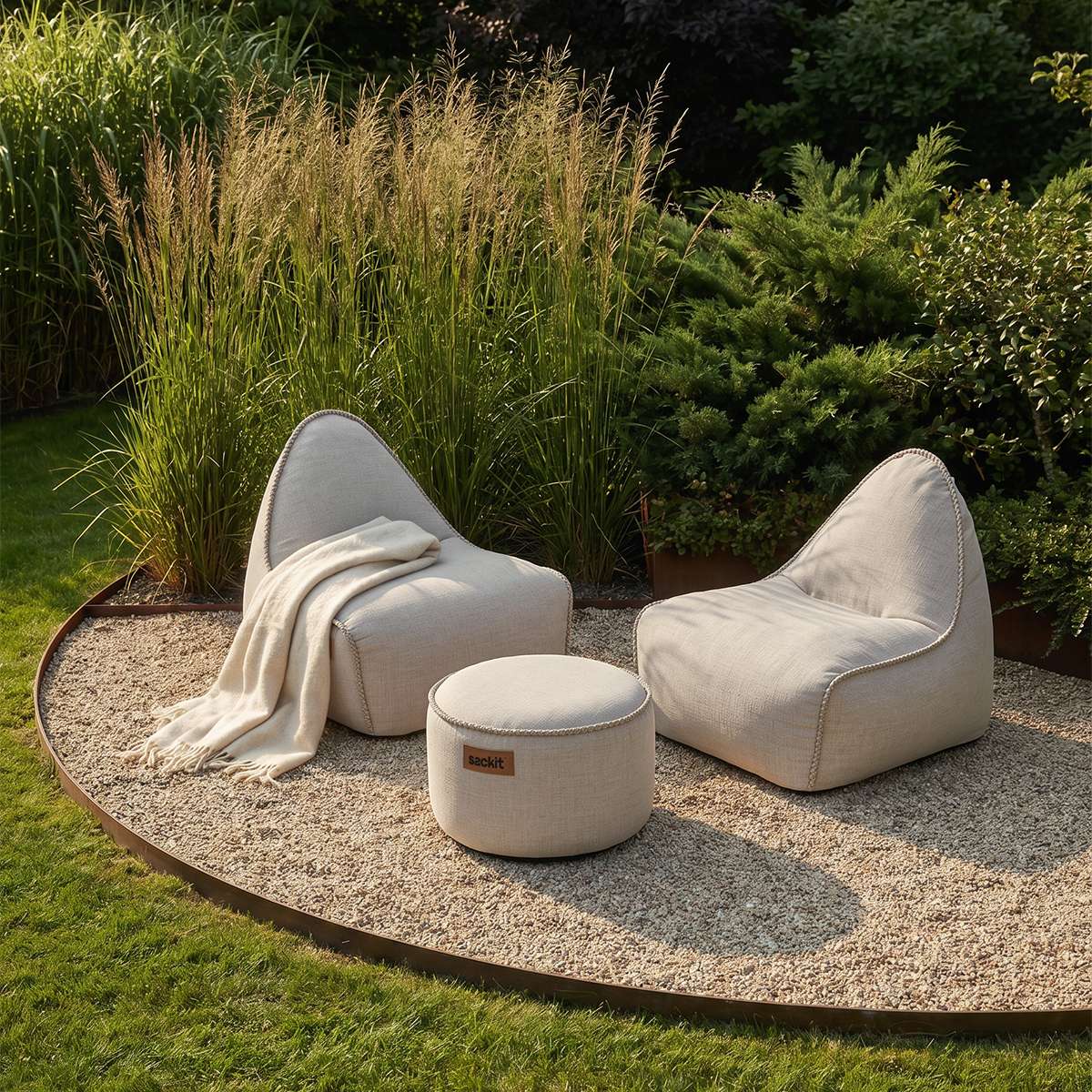 Cobana Lounge Chair & Pouf | Cobana Lounge Chair & Pouf - Kirra Sand | SACKit