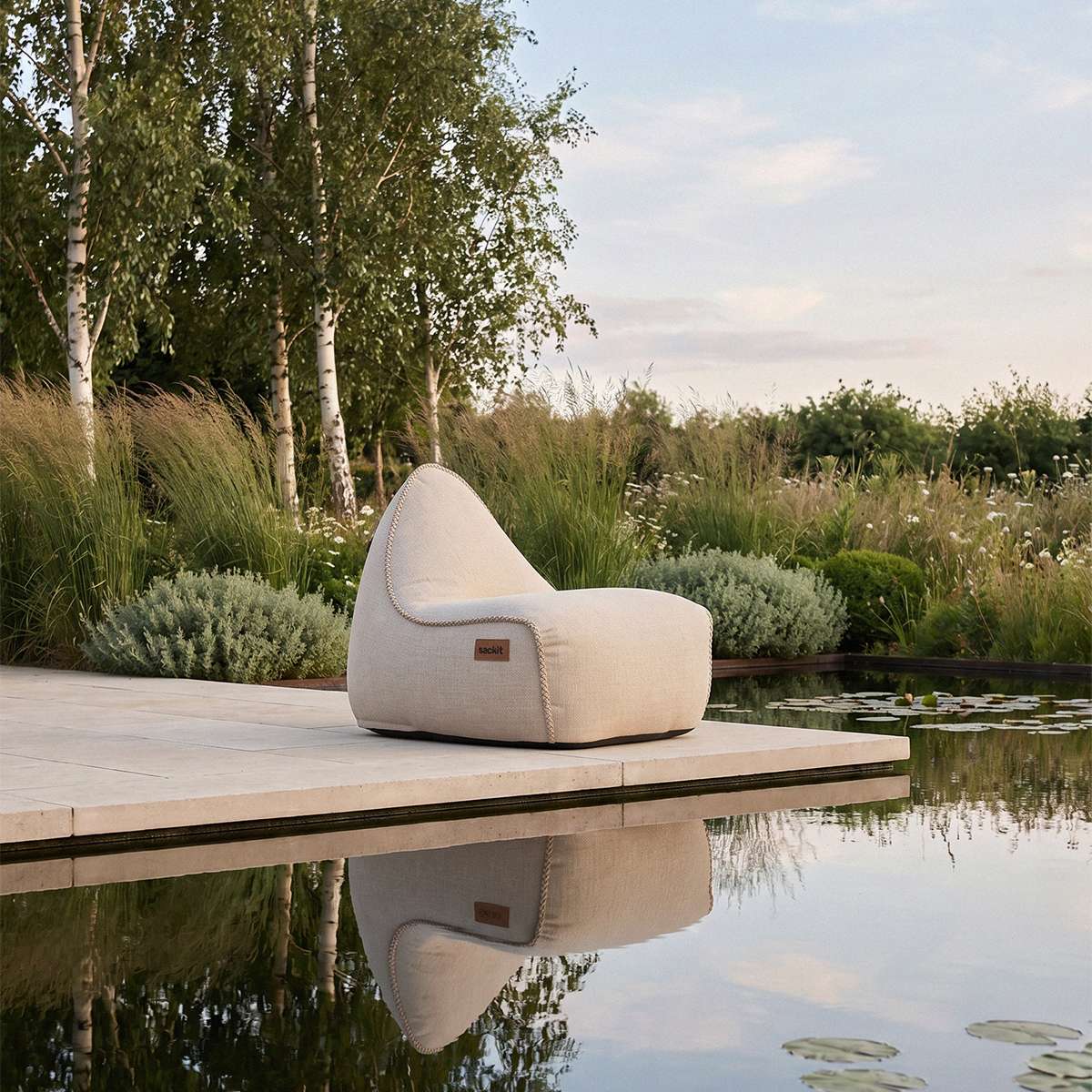 Cobana Lounge Chair & Pouf | Cobana Lounge Chair & Pouf - Kirra Sand | SACKit