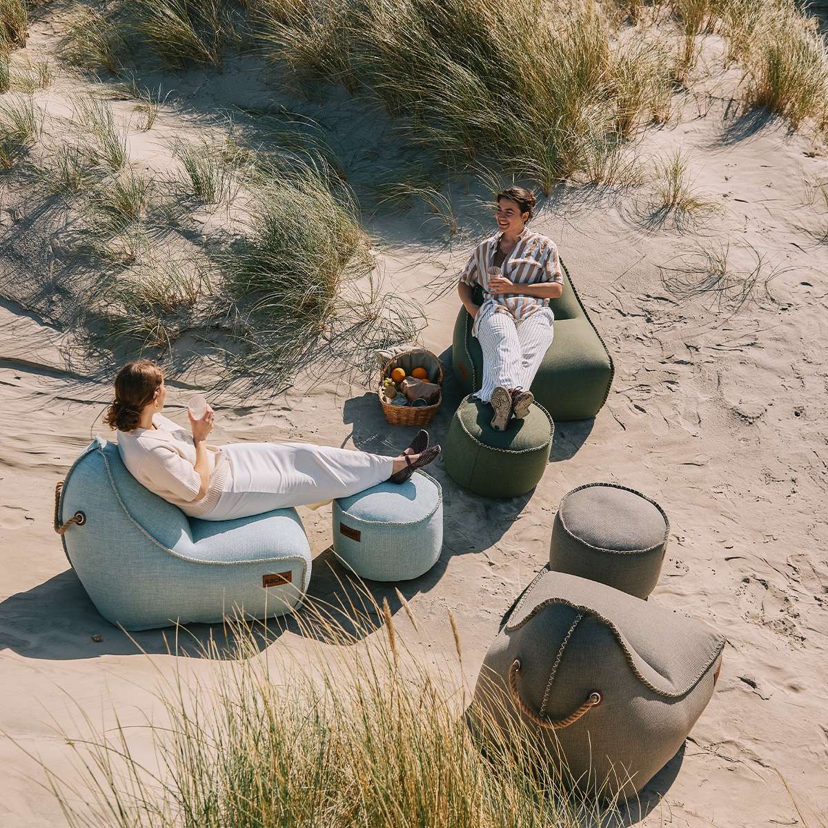 Cobana Lounge Chair & Pouf | Cobana Lounge Chair & Pouf - Kirra Light Blue | SACKit