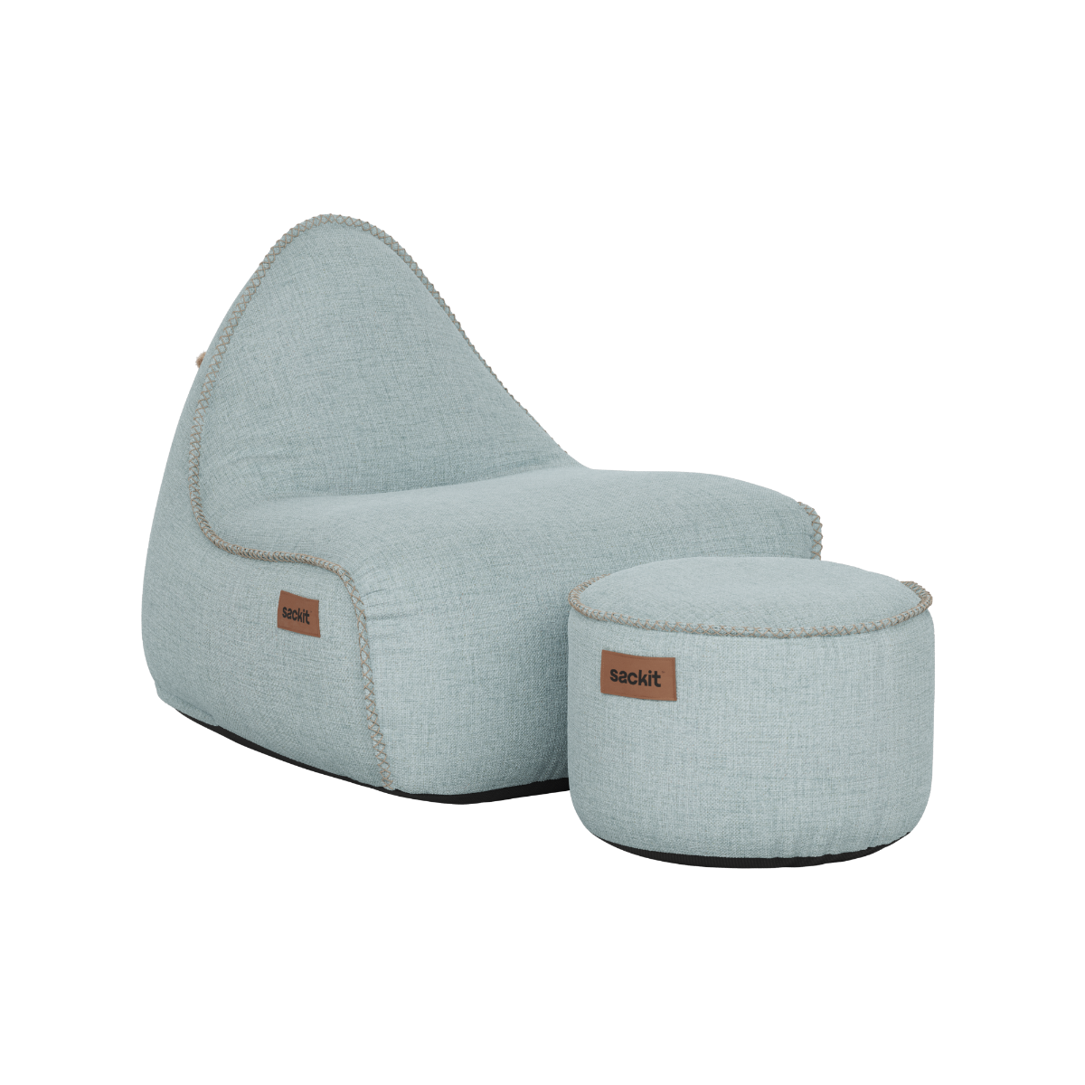Cobana Lounge Chair & Pouf | Cobana Lounge Chair & Pouf - Kirra Light Blue | SACKit