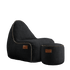 Cobana Junior Lounge Chair und Pouf in schwarzem Olefin - Stoff, formstabil und wasserabweisend. | Cobana Junior Lounge Chair & Pouf - Cobana Black | SACKit