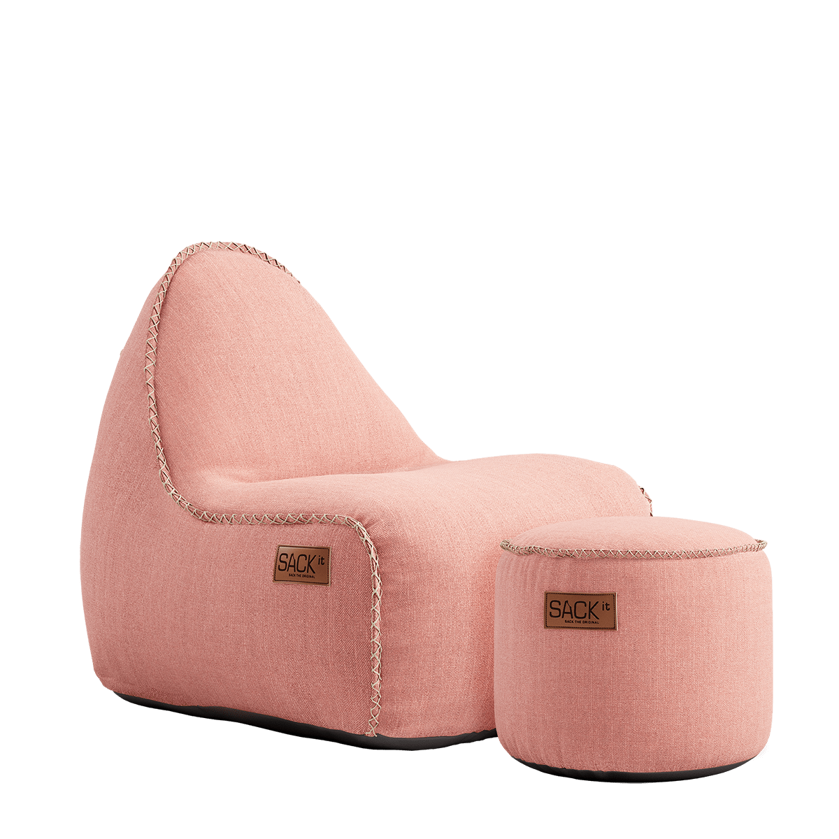 Cobana Junior Lounge Chair und Pouf in Rose, Kinder - Sitzsack mit runder Form und weichem Bezug | Cobana Junior Lounge Chair & Pouf - Cobana Rose | SACKit