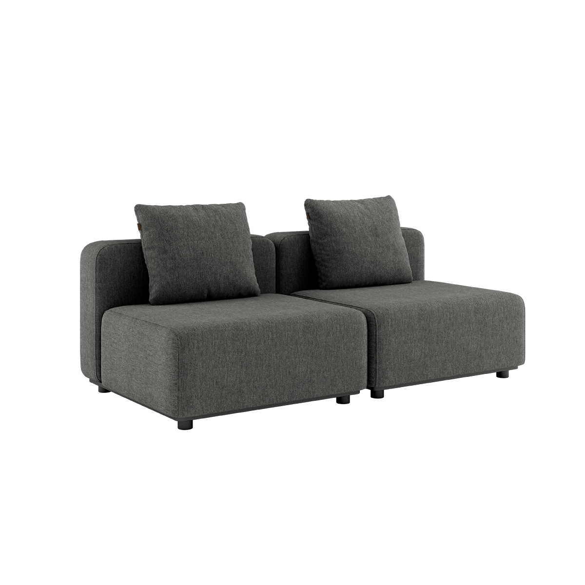 Cobana Lounge Sofa 2 - Sitzer in Grau ohne Armlehnen und Hocker, modernes Outdoor - Modulsofa. | Cobana Lounge Sofa - 2 seater - Cobana Grey Ohne Armlehnen Ohne Hocker | SACKit